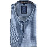 3 voor 99 | Redmond regular fit overhemd, korte mouw, popeline, blauw dessin 49/50