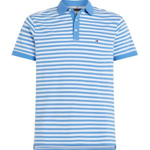 Tommy Hilfiger 1985 Slim Polo - heren poloshirt - lichtblauw-wit gestreept