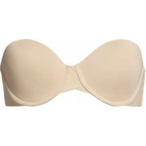 Calvin Klein dames lightly lined strapless bra, strapless BH, beige -  Maat: 80A