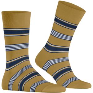 FALKE Marina Stripe herensokken, licht olijfgroen (brass) -  Maat: 39-40