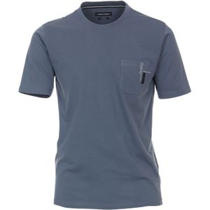 CASA MODA comfort fit heren T-shirt, blauw -  Maat: 5XL