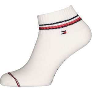 Tommy Hilfiger Iconic Quarter Socks (2-pack), heren sneaker sportsokken katoen, wit -  Maat: 43-46