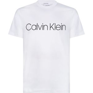 Calvin Klein Cotton Front Logo T-shirt, heren T-shirt korte mouw O-hals, wit