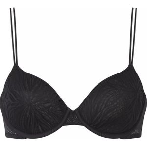 Calvin Klein dames Sheer Marquisette lightly lined demi bra, beugel BH, zwart -  Maat: 75DD