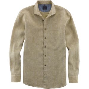 OLYMP Casual modern fit overhemd, structuur, olijfgroen