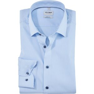 OLYMP Level 5 body fit overhemd, popeline, bleu gestreept