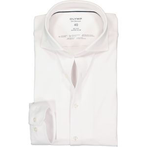 OLYMP No. 6 super slim fit overhemd 24/7, mouwlengte 7, wit pique 42