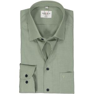 MARVELIS modern fit overhemd, popeline, groen heel fijn geruit 46
