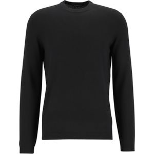 ETERNA modern fit trui wol, O-hals, zwart -  Maat: XXL