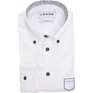 Ledub modern fit overhemd, mouwlengte 72 cm, popeline, wit