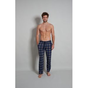 Ceceba heren pyjama- of loungebroek, donkerblauw geruit