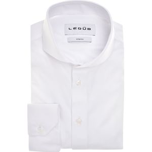 Ledub slim fit overhemd, popeline, wit