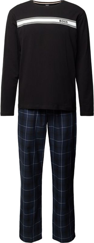 BOSS - Pyjama - Blauw - Katoen - Regular-Fit