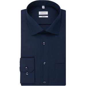 Overhemden - Donkerblauw - 100% Katoen - Regular Fit