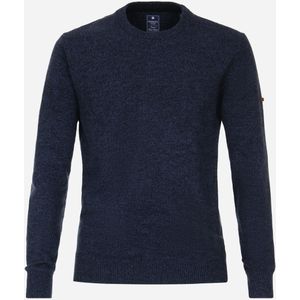 Redmond heren trui wol- met katoenmengsel, O-hals, blauw (middeldik) -  Maat: 4XL