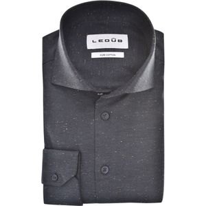 Ledub modern fit overhemd, flanel, donkerblauw