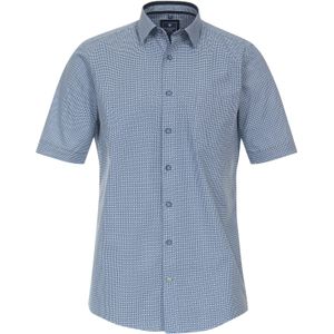 3 voor 99 | Redmond comfort fit overhemd, korte mouw, popeline, blauw dessin