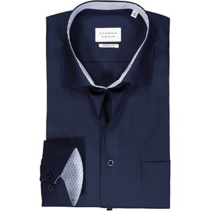 ETERNA comfort fit overhemd, popeline, donkerblauw (contrast) 48