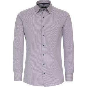 3 voor 99 | Redmond comfort fit overhemd, popeline, rood, wit en blauw mini dessin