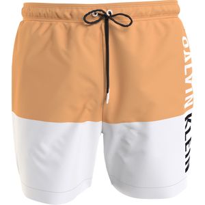 Calvin Klein Medium Drawstring swimshort, heren zwembroek, licht oranje -  Maat: S
