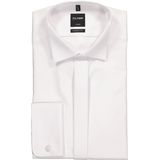 OLYMP Luxor modern fit overhemd, smoking overhemd, wit, structuur stof met een wing kraag 45