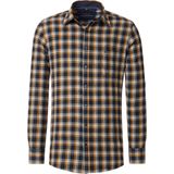 CASA MODA - Sport Comfort Fit - Flanel Overhemd - Blauw Dessin - Strijkvriendelijk