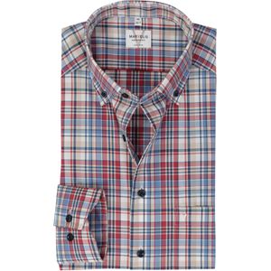 MARVELIS modern fit overhemd, popeline, rood geruit