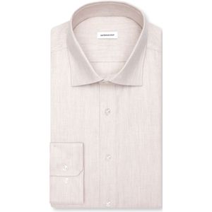 Seidensticker - Flanellen Overhemd - Zwarte Roos - Regular 1/1 Kentkraag Visgraat