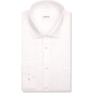 Seidensticker regular fit overhemd, mouwlengte 7, popeline, wit