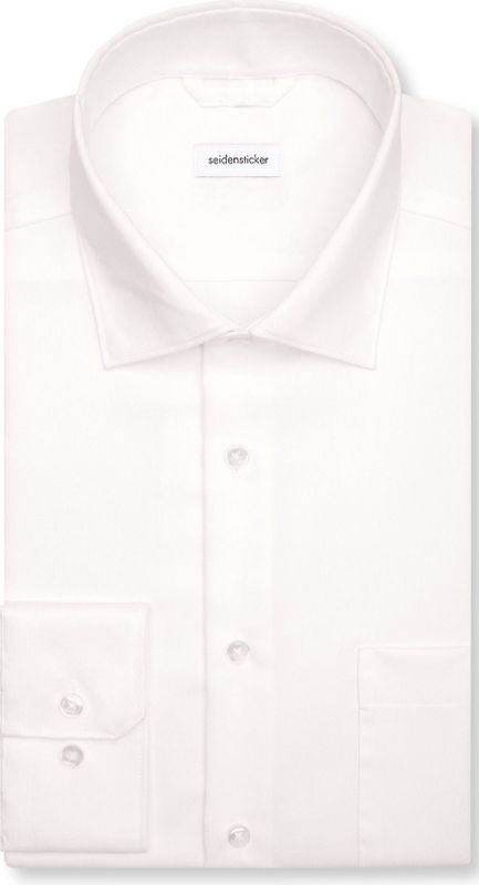 Seidensticker regular fit overhemd, mouwlengte 7, popeline, wit