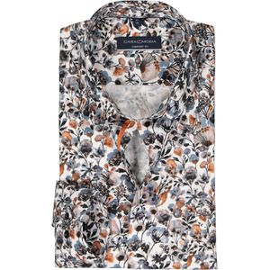 CASA MODA comfort fit overhemd, popeline, oranje dessin