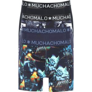 Muchachomalo heren boxershorts (4-pack), heren boxers normale lengte, Elephant Norway, print, zwart en blauw -  Maat: XXL
