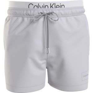Calvin Klein Short Drawstring double waistband swimshort, heren zwembroek, blauw -  Maat: S