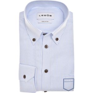 Ledub modern fit overhemd, mouwlengte 72 cm, Oxford, lichtblauw gestreept