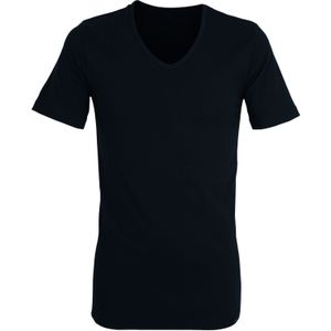 Gotzburg heren T-shirt slim fit V-hals 95/5 (1-pack), stretch ondershirt, zwart
