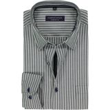 CASA MODA - Oxford - Overhemd - Diep Donkergroen met Wit Gestreept - Strijkvriendelijk