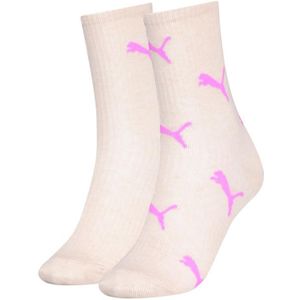 Puma Cat Logo Sock (2-pack), dames sokken, beige dessin