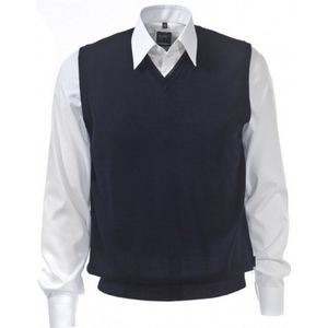 OLYMP modern fit spencer wol, V-hals, marine blauw
