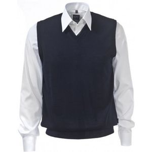 OLYMP modern fit spencer wol, V-hals, marine blauw