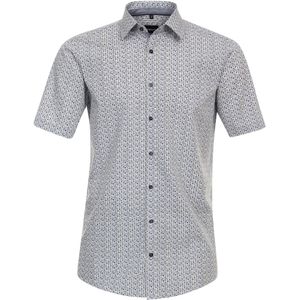 VENTI modern fit overhemd, korte mouw, popeline, blauw dessin