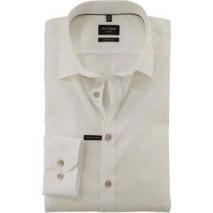 OLYMP - Overhemd - Beige - Katoen - Kent Kraag - Lange Mouwen