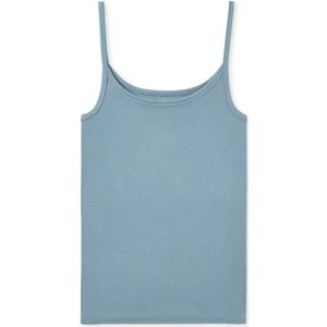 SCHIESSER Pure Rib singlet (1-pack), dames spaghetti top dubbelrib organic cotton blauwgrijs -  Maat: 36