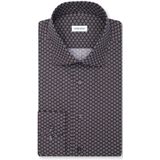 Seidensticker regular fit overhemd, popeline, bruin dessin