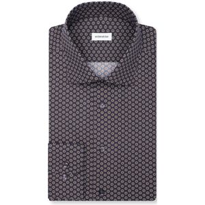 Seidensticker regular fit overhemd, popeline, bruin dessin