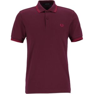Fred Perry M3600 polo twin tipped shirt, heren polo, Mahogony / Claret / Claret -  Maat: XXL