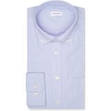 Seidensticker Casual overhemd voor heren, zwarte roos, slim lange mouwen, button-down-kraag, 100% katoen, blauw, 36