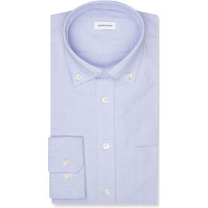 Seidensticker Casual overhemd voor heren, zwarte roos, slim lange mouwen, button-down-kraag, 100% katoen, blauw, 36