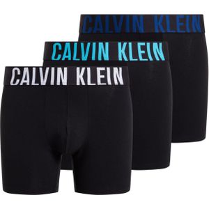 Calvin Klein Boxer Briefs (3-pack), heren boxers extra lang, zwart met gekleurde tailleband