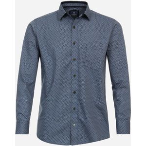 3 voor 99 | Redmond comfort fit overhemd, popeline, blauw dessin 39/40