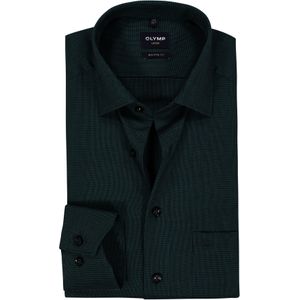 OLYMP - Luxor - Overhemd - Donkergroen - Mouwlengte 7 - Strijkvrij